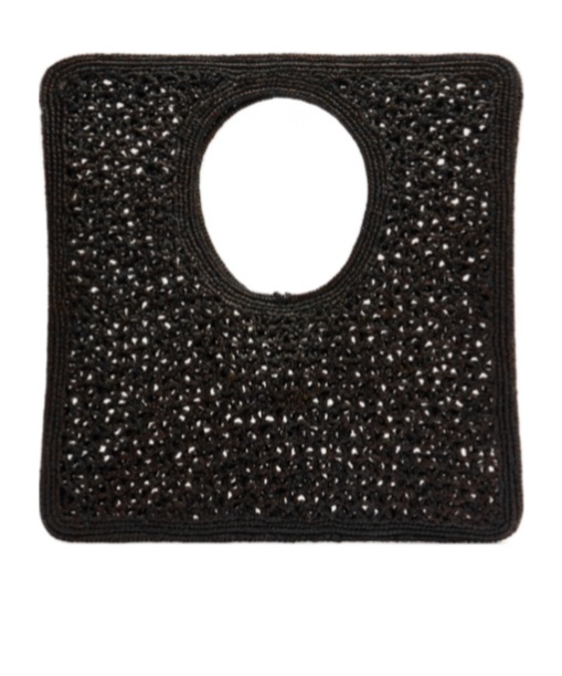 Jacquemus Carre Spiaggia Embellished Braided Raffia Tote In White