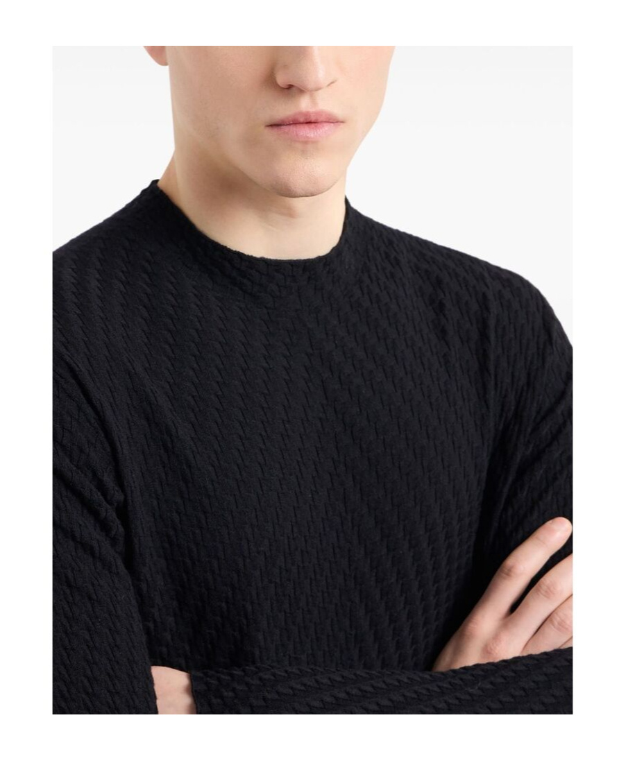 Giorgio Armani Long-sleeved Sweater In Black