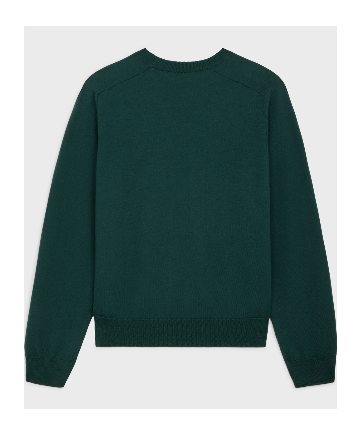 Celine Triomphe Crew Neck Sweater In Wool In Green