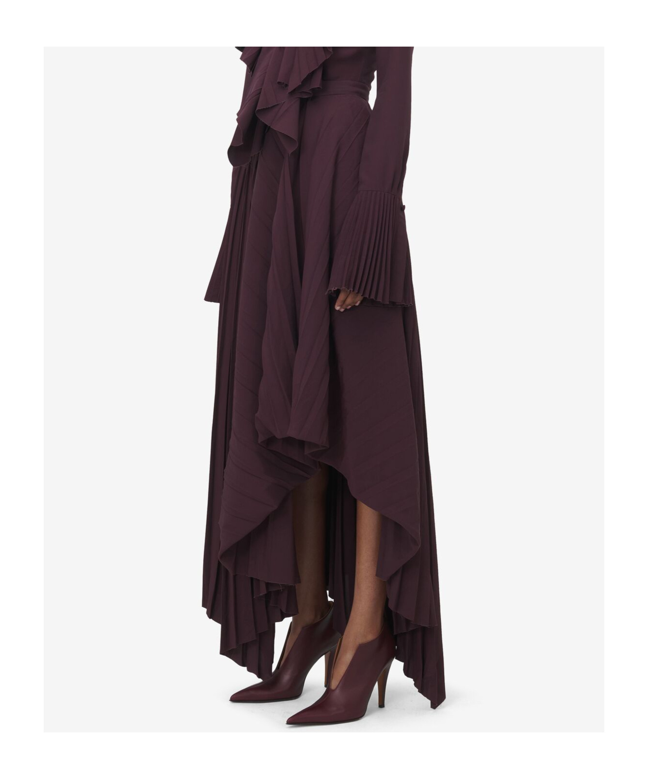 Alexander Mcqueen Asymmetrical Pleated Skirt In Black