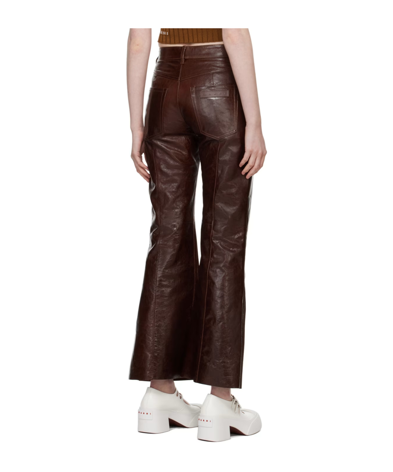 Marni Flared Belt-loop Casual Pants In Black