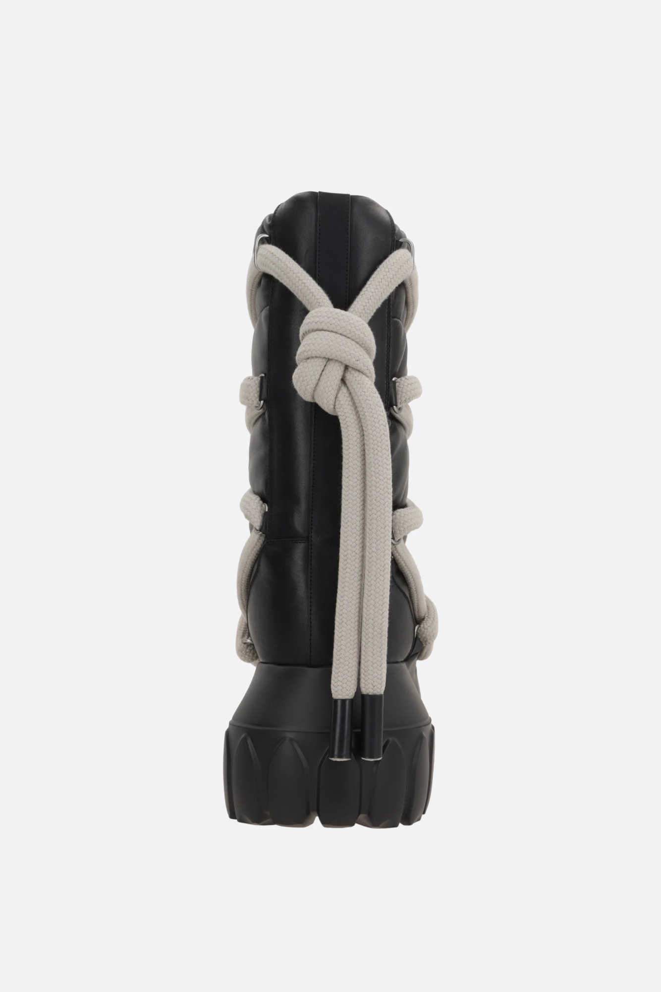 Rick Owens Quilted Padded Leather Lace-up Boots In Black