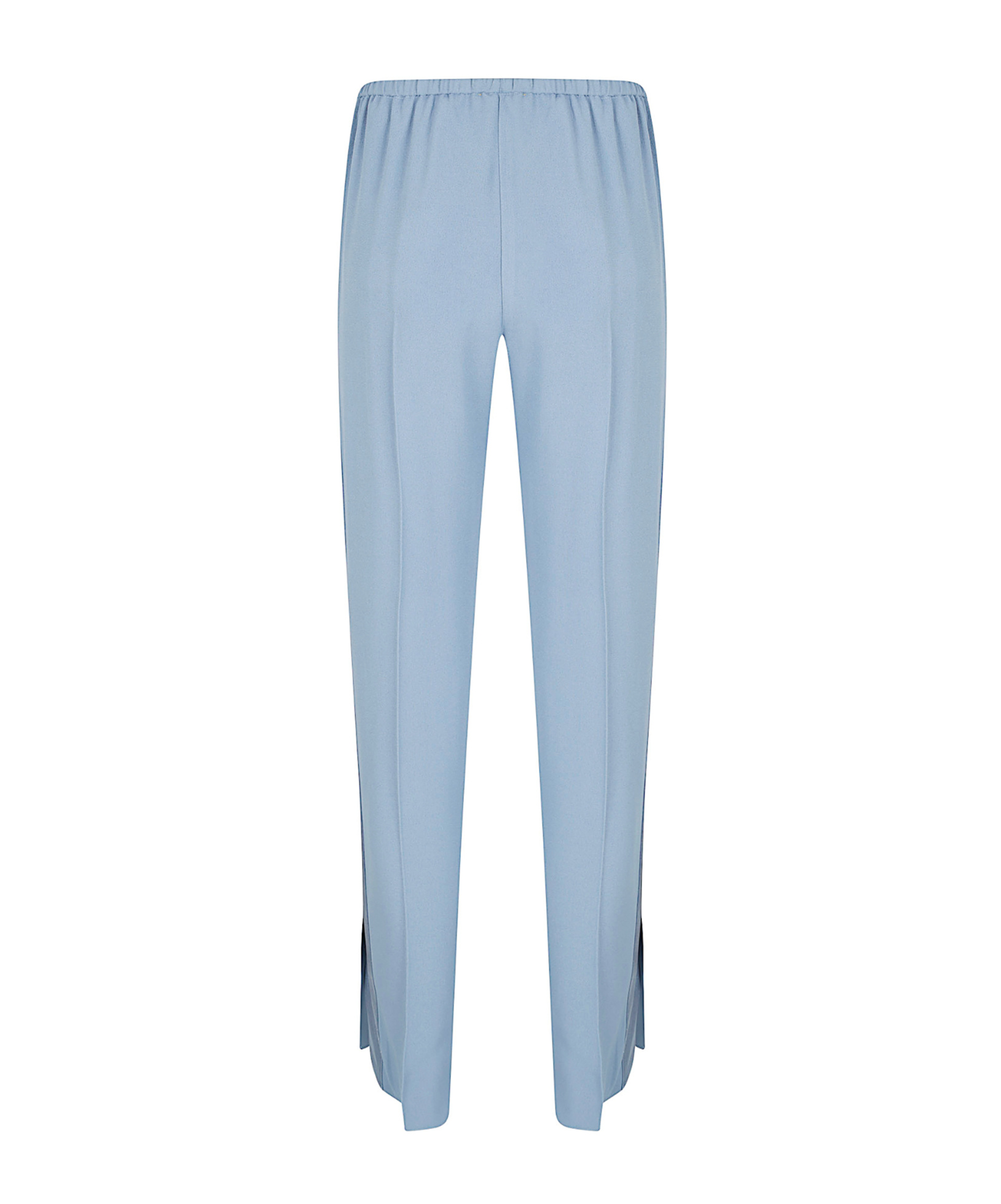 Forte Forte Satin Smoking Trousers Side Slits In Blue