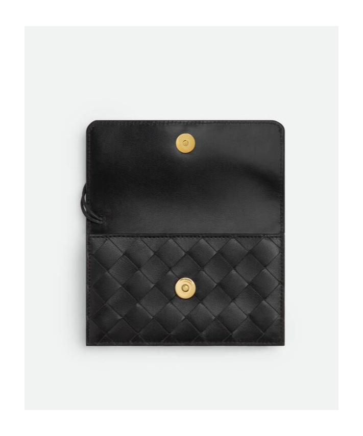 Bottega Veneta Andiamo Zippered Card Case In Black