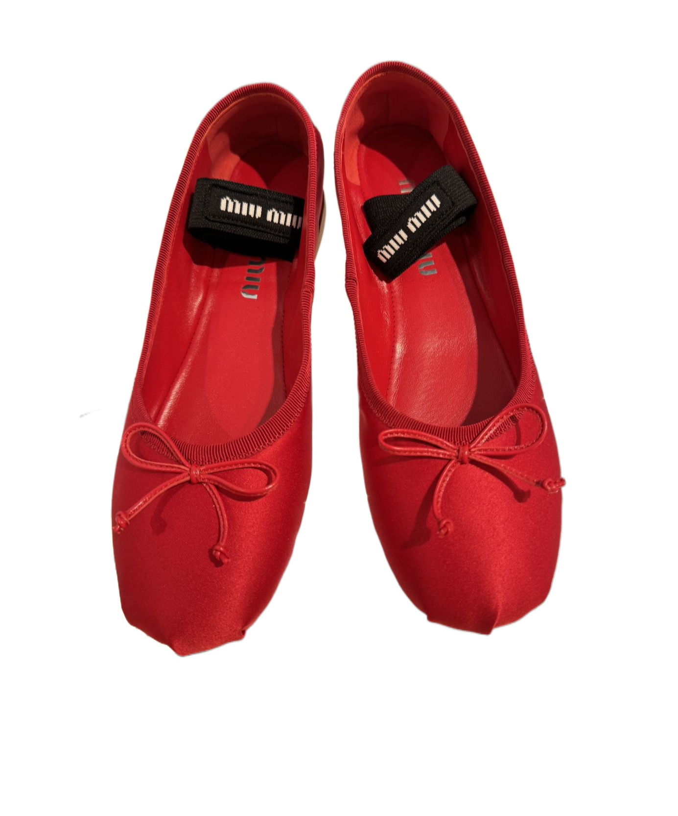 Miu Miu Bow Ballet Shoes With Front