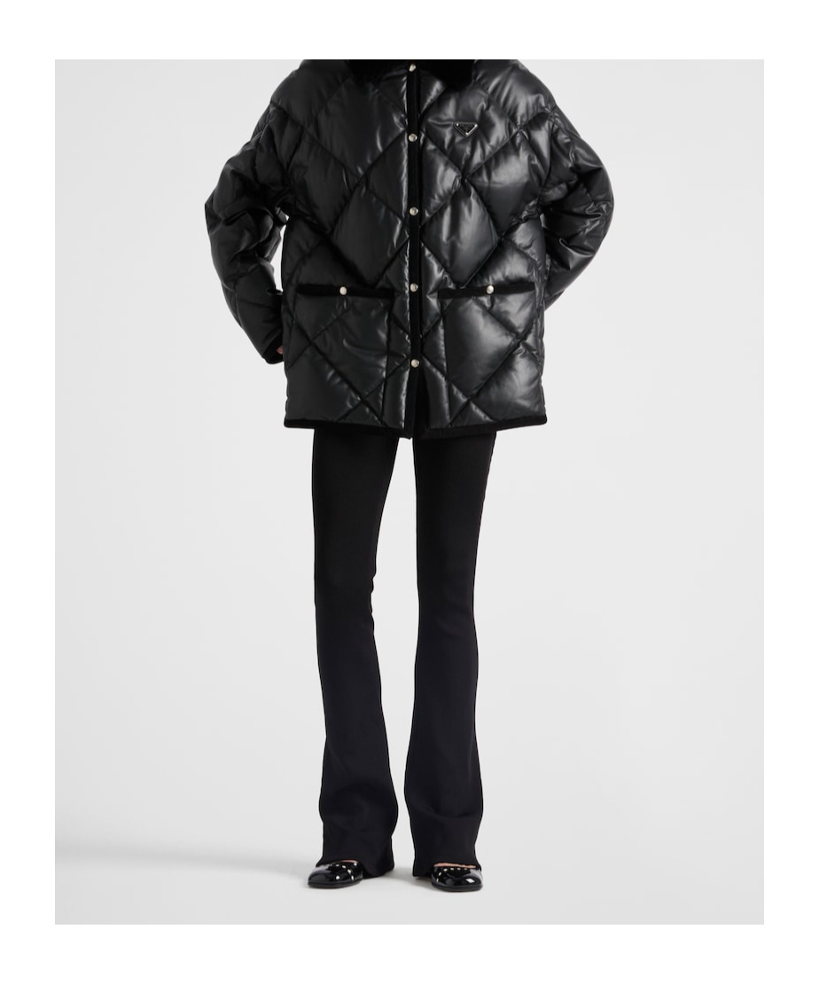 Prada Women Quilted Nappa Leather Caban In Black