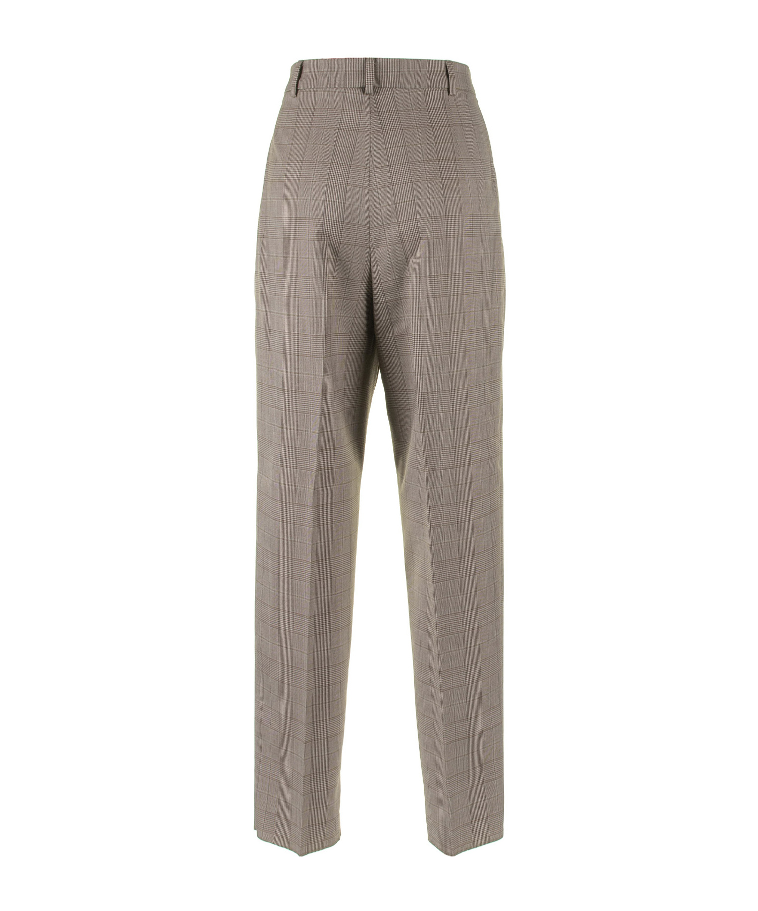 Max Mara Studio Checked Straight Leg Trousers In Gray