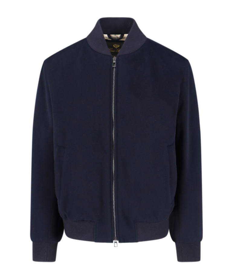 Loro Piana Cashmere Zip Bomber Jacket In Black