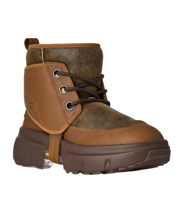 Ugg Ankle Boots With Round Toe And Pull Tab In Animal Print