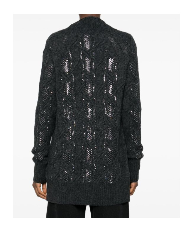 Ermanno Scervino Cable-knit Cardigan In Black
