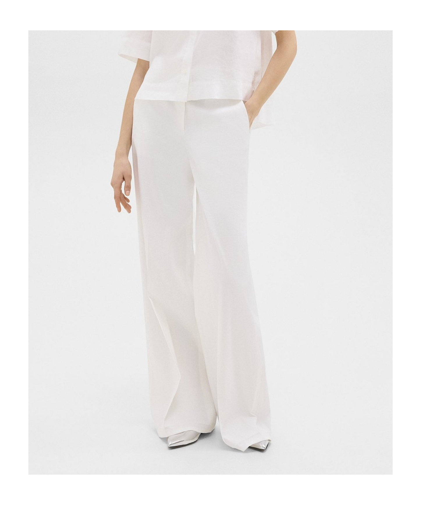 Theory Wide-leg Casual Pants In White