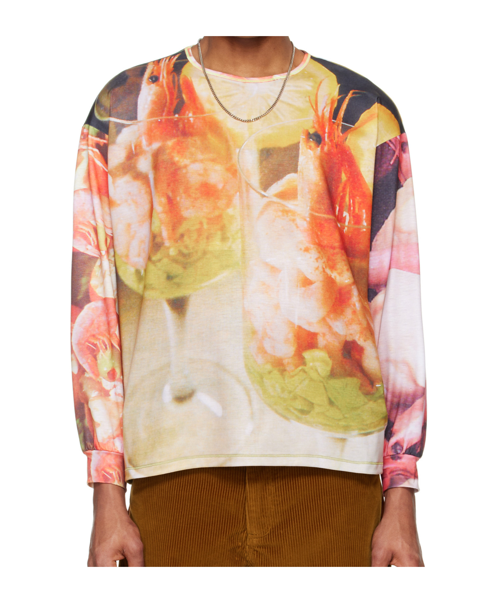 Chopova Lowena Multicolor Shrimp Cocktail Oversized Jersey T-shirt In Nude