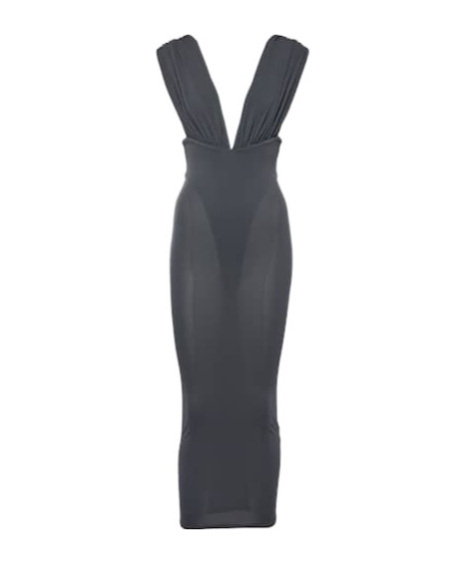 Alex Perry Ruched Crêpe Jersey Midi Dress In Black