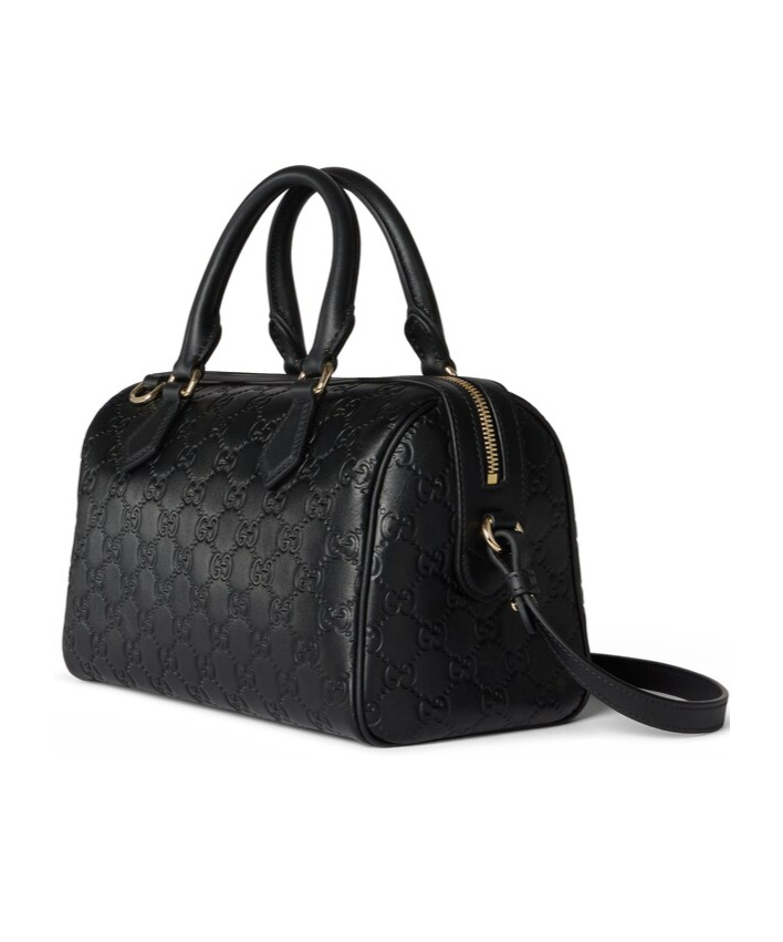 Gucci Gg Emblem Medium Boston Bag In Black
