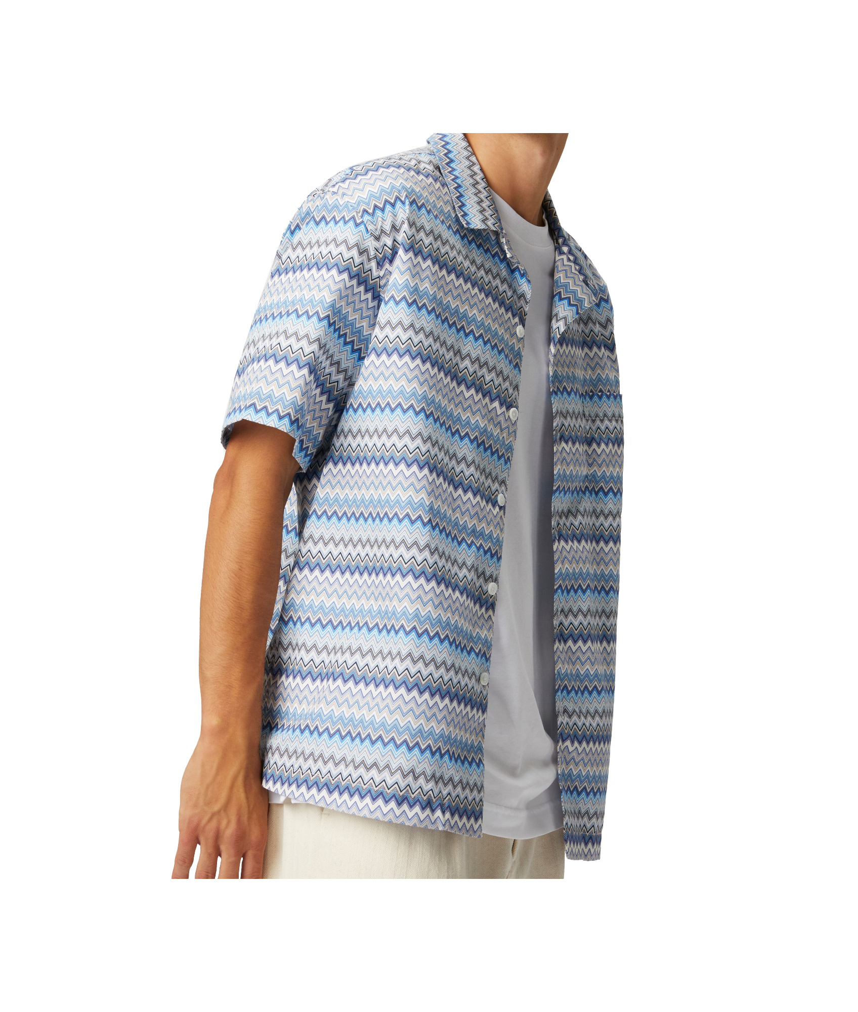 Missoni Men's Bowling Shirt | Size 52 | Us25sj05 Color Bw00w0s01fs In Multi