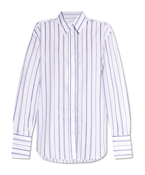 Samsoe & Samsoe Striped Long-sleeved Shirt In White