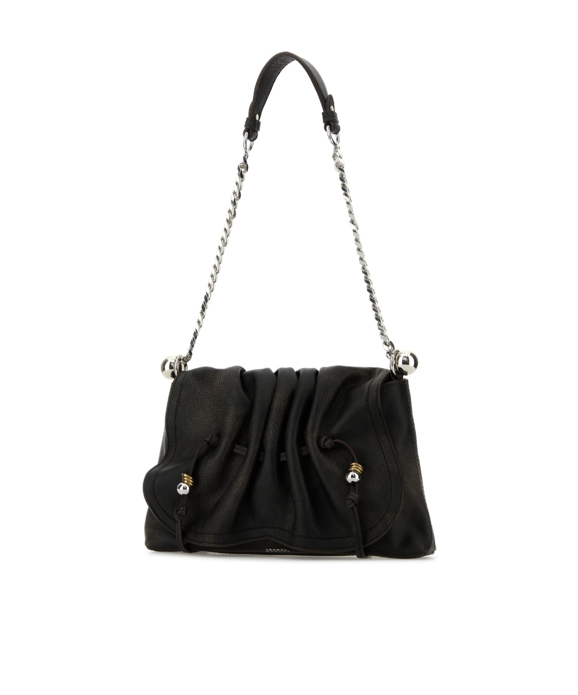 Isabel Marant Dark Brown Leather Bolton Shoulder Bag In Brown