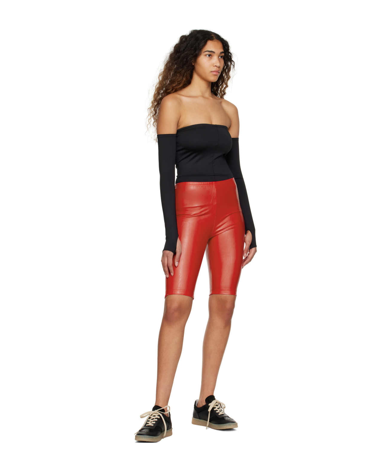 Mm6 Maison Margiela Elastic Waist Shorts In Red