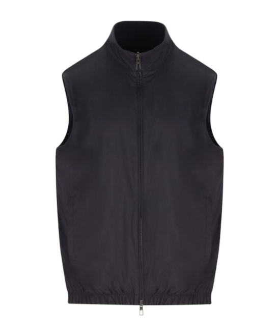 Loro Piana Zipped High-neck Reversible Gilet In Blue