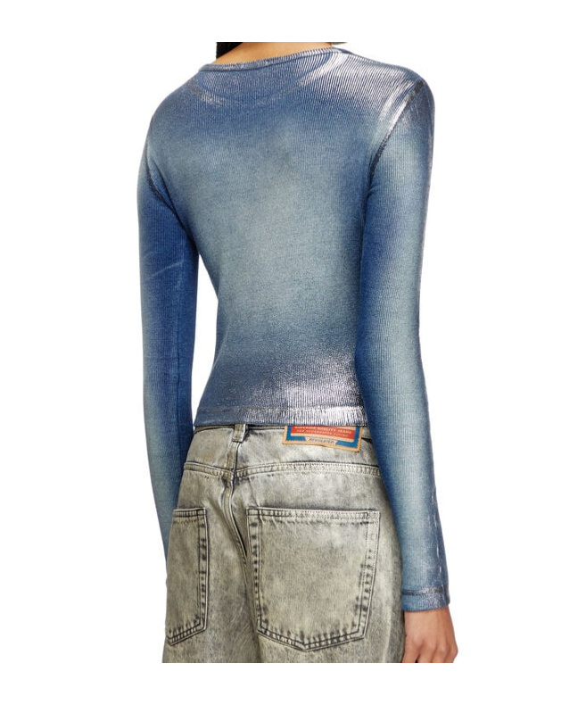 Diesel `t-banes-nc-q1` Long Sleeve T-shirt In Blue