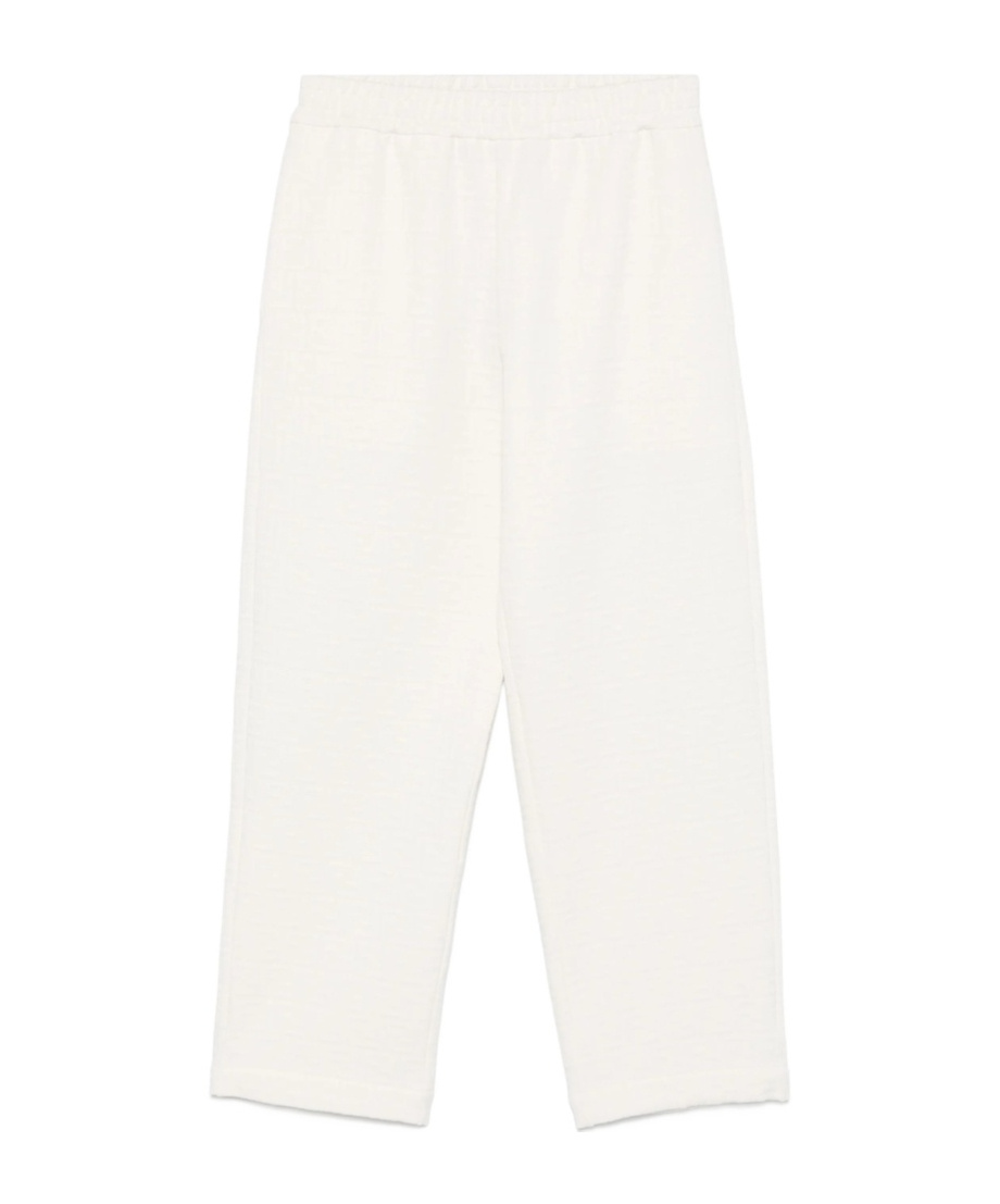 Fendi Elastic Waist Casual Pants In White