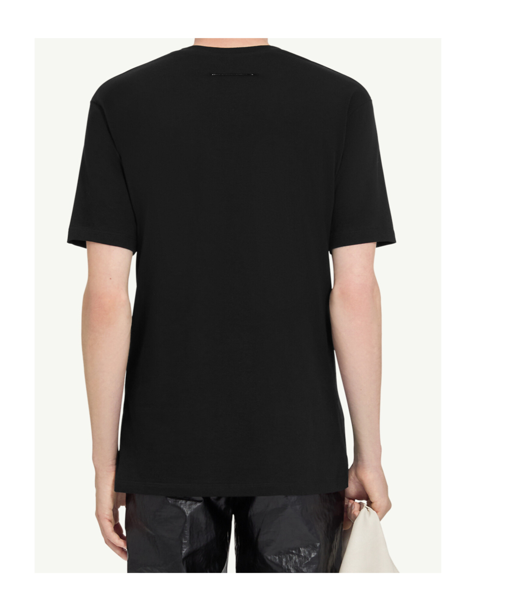 Mm6 Maison Margiela Mm6 By Maison Margiela Gradient Effect Black T-shirt With Subtle Graphic Print In Black
