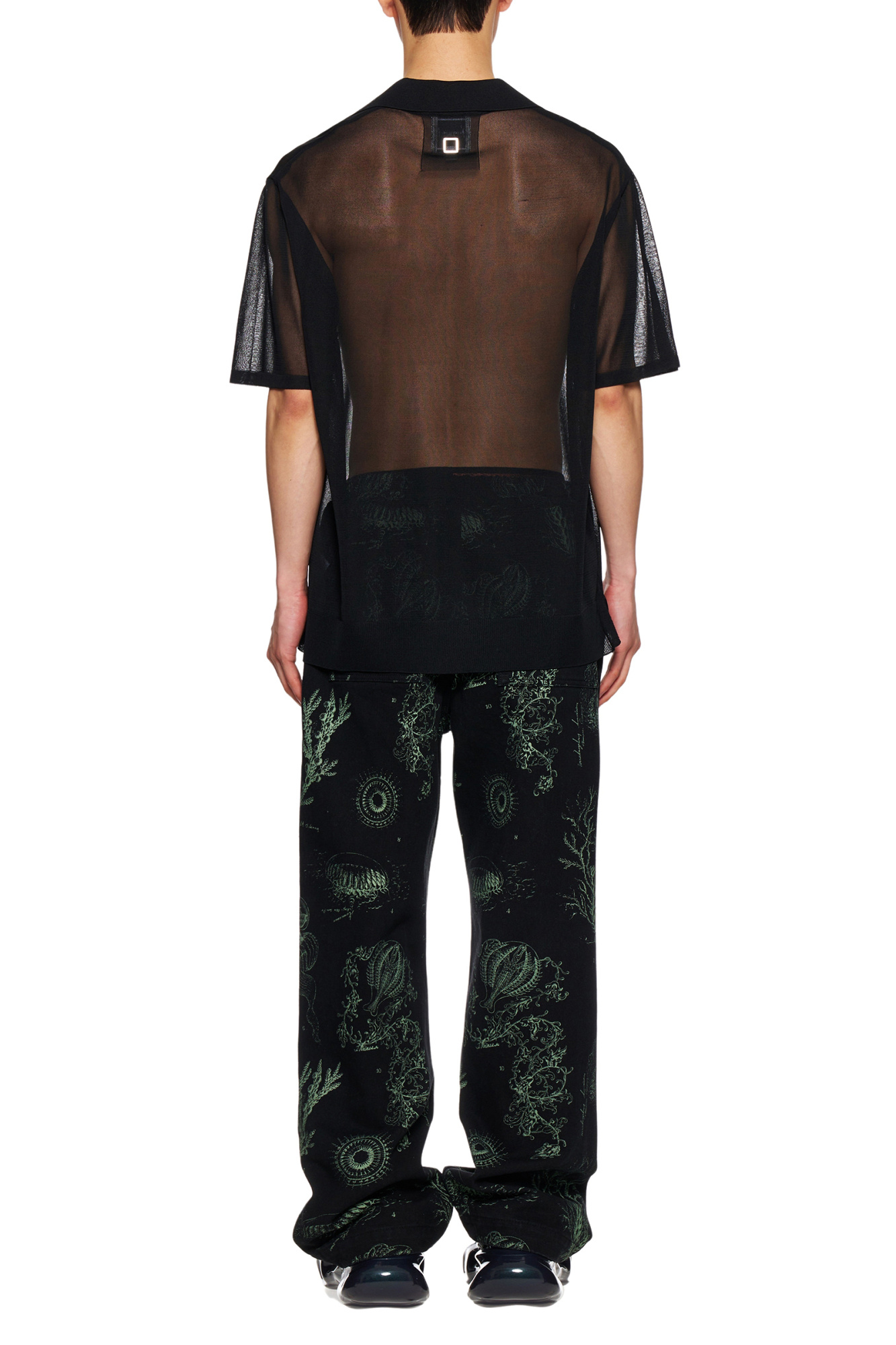 Wooyoungmi Perspective Short-sleeved Sweater In Black