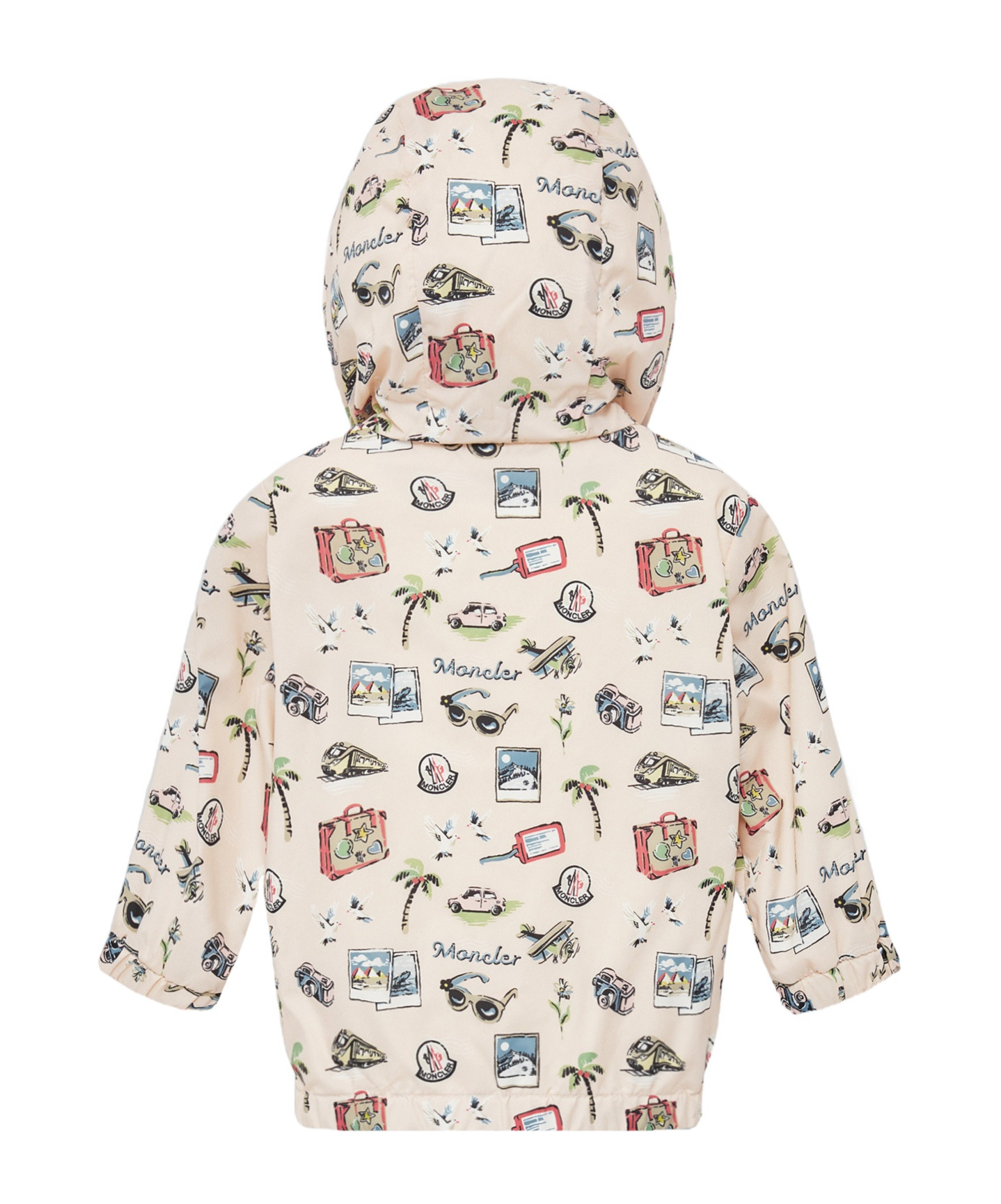 Moncler Long-sleeved Hooded Jacket In Pink