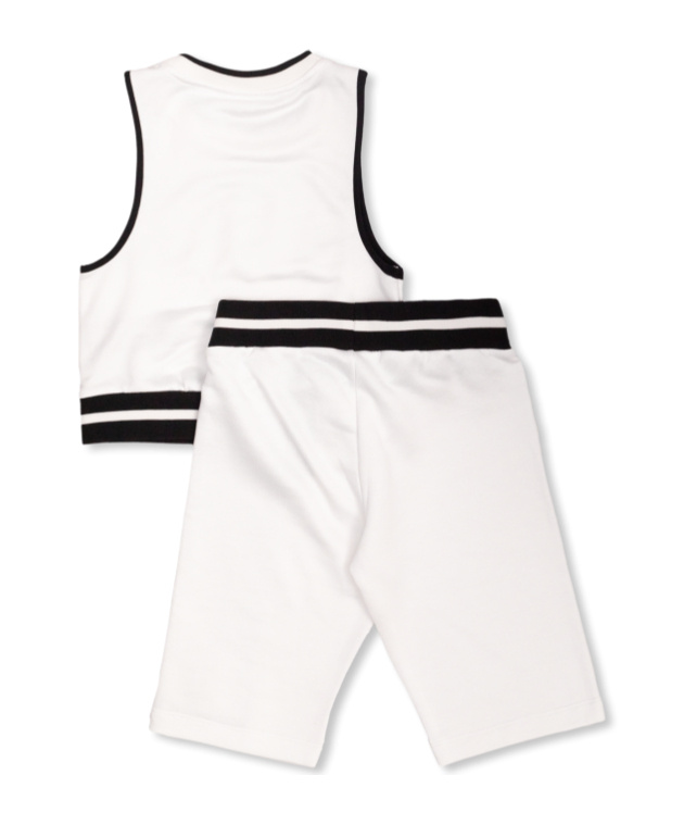 Balmain Logo-print Shorts Set In White