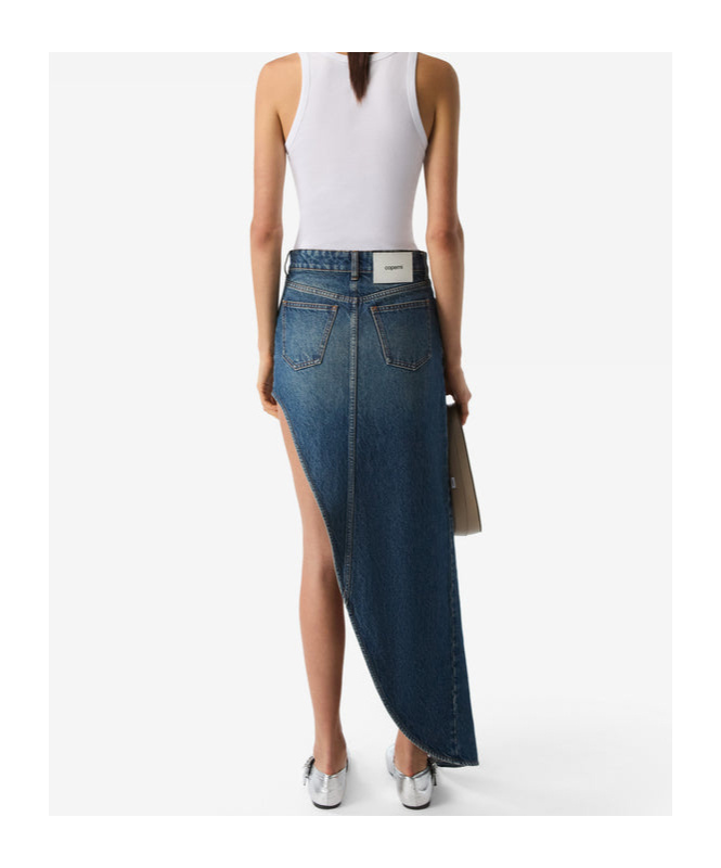 Coperni Single-legged Denim Skirt In Blue