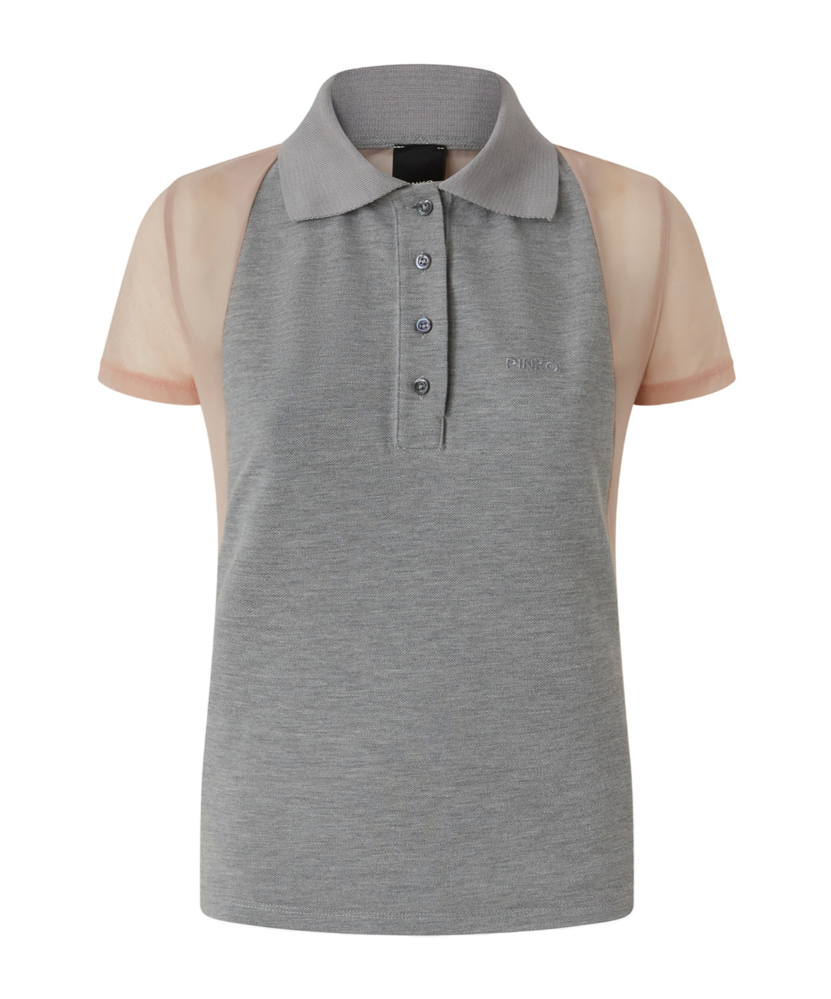 Pinko Panelled Polo Top In Gray