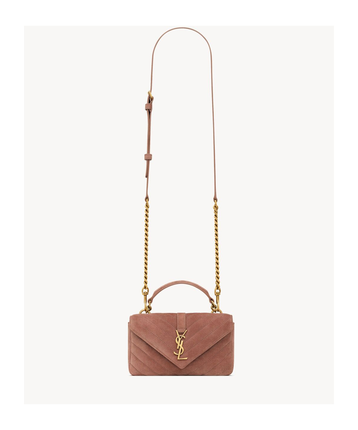 Saint Laurent College Mini Shoulder Bag In Brown