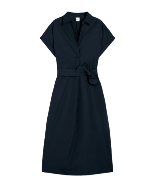 Aspesi A Long Dress With A Belt In Black
