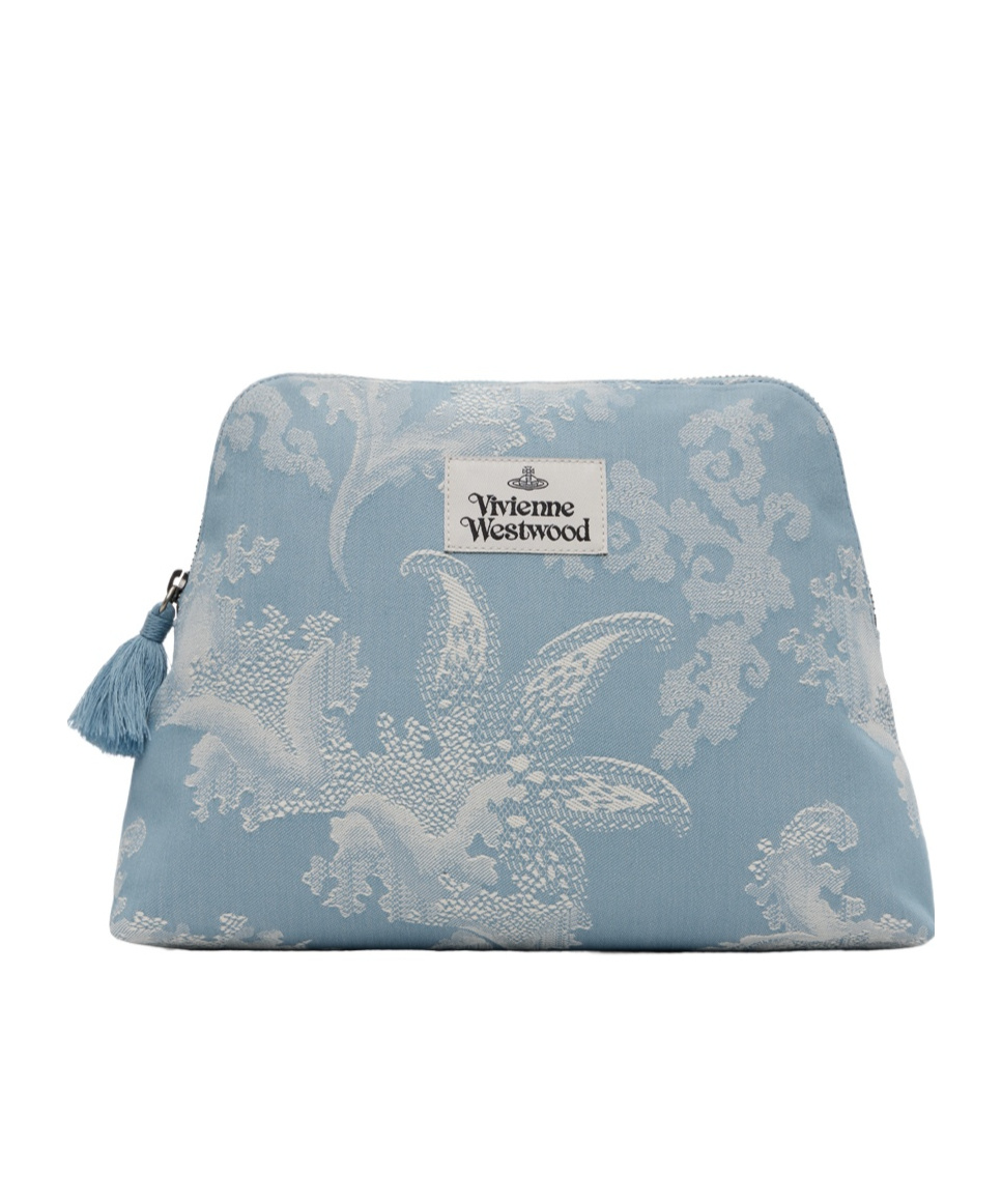 Vivienne Westwood Zippered Toilet Bag In Gray