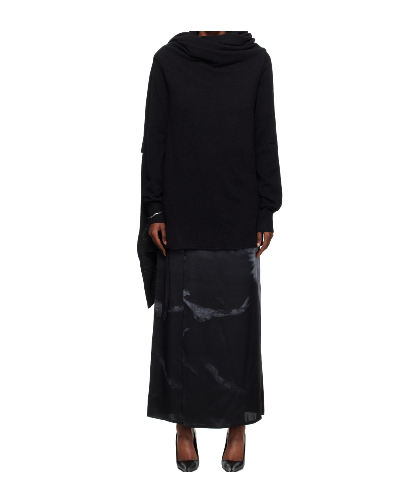 Ann Demeulemeester Nadine 3 Holes Turtleneck Sweater In Black