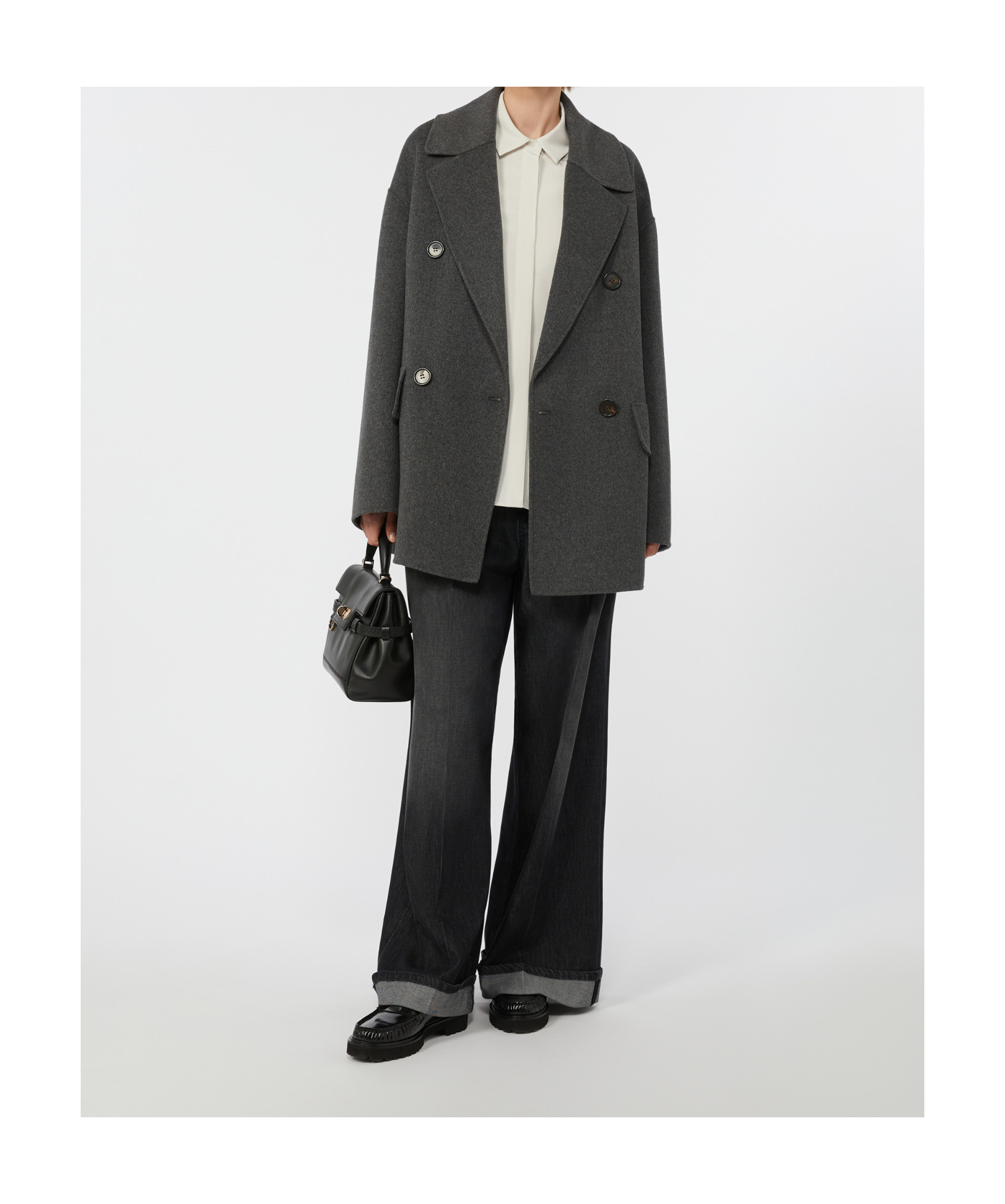 Max Mara 's  Lusso Wide Leg Jeans In Black