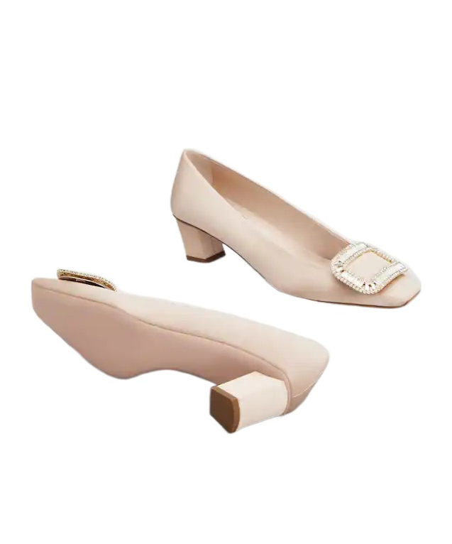 Roger Vivier Belle Vivier Pumps In Satin In Neutral