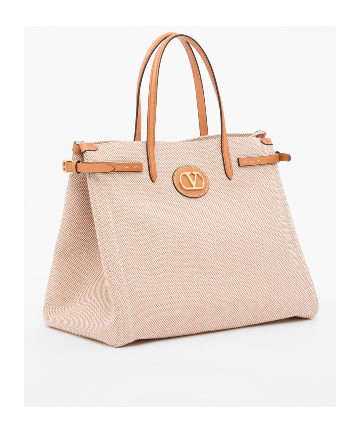 Valentino Antibes Big Shopping Bag With Adjustable Side Straps In Nude