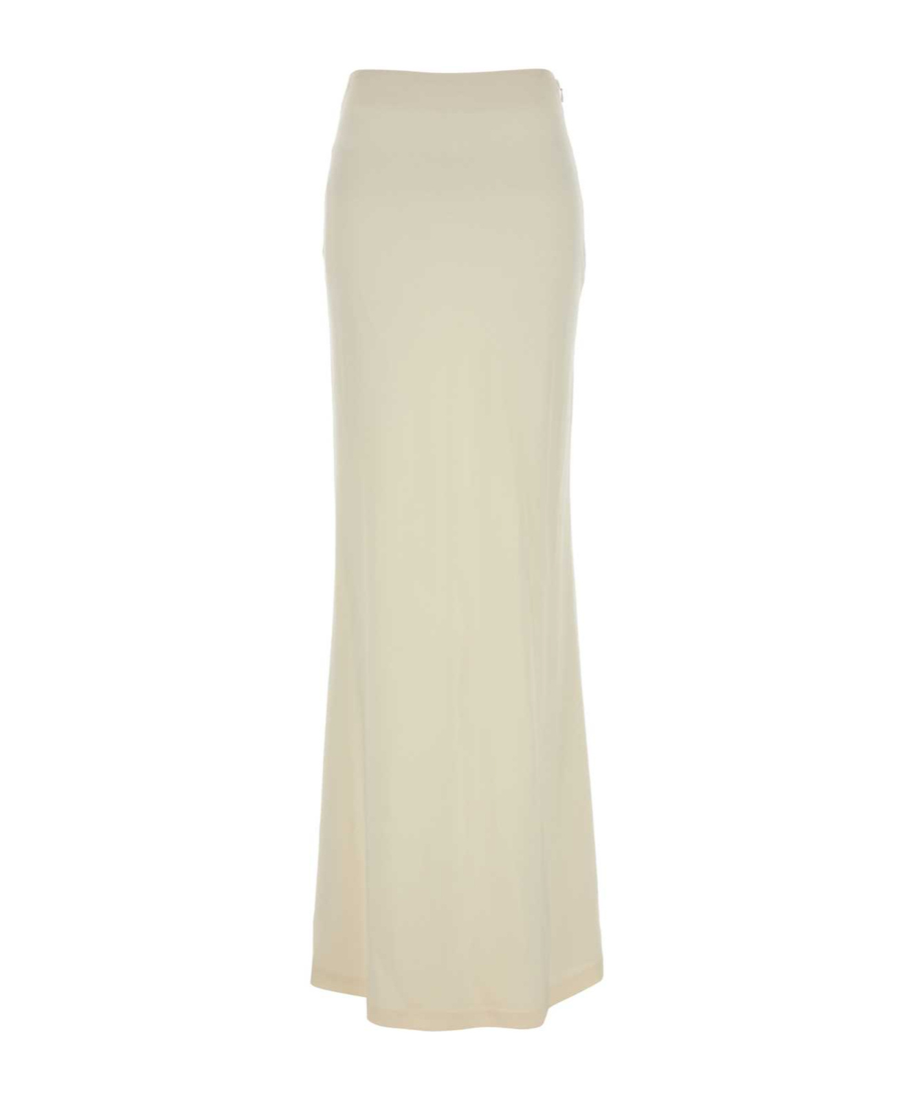 Alessandra Rich Ivory Stretch Crepe Skirt In Neutral