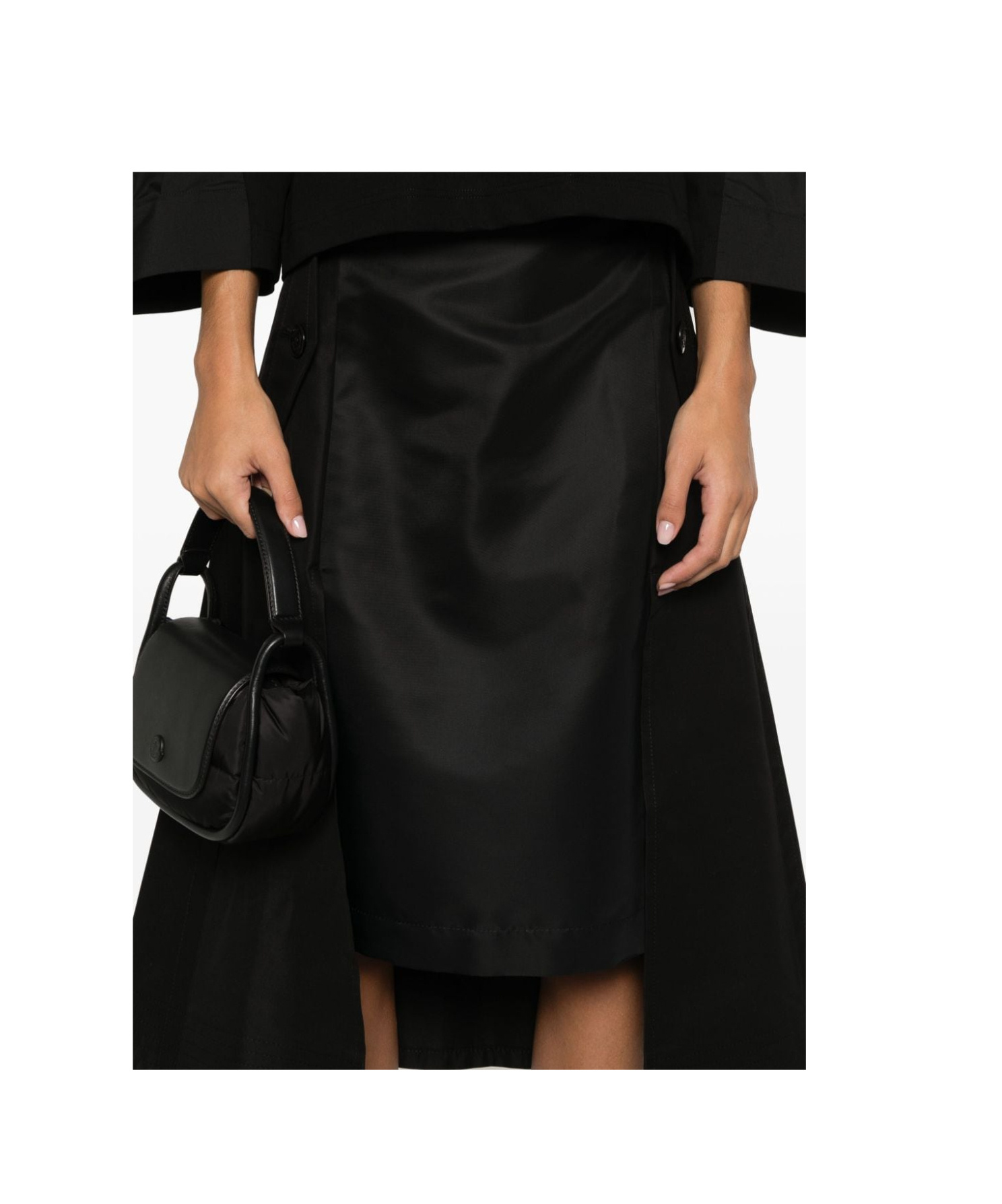 Sacai Twill Midi Skirt In Black