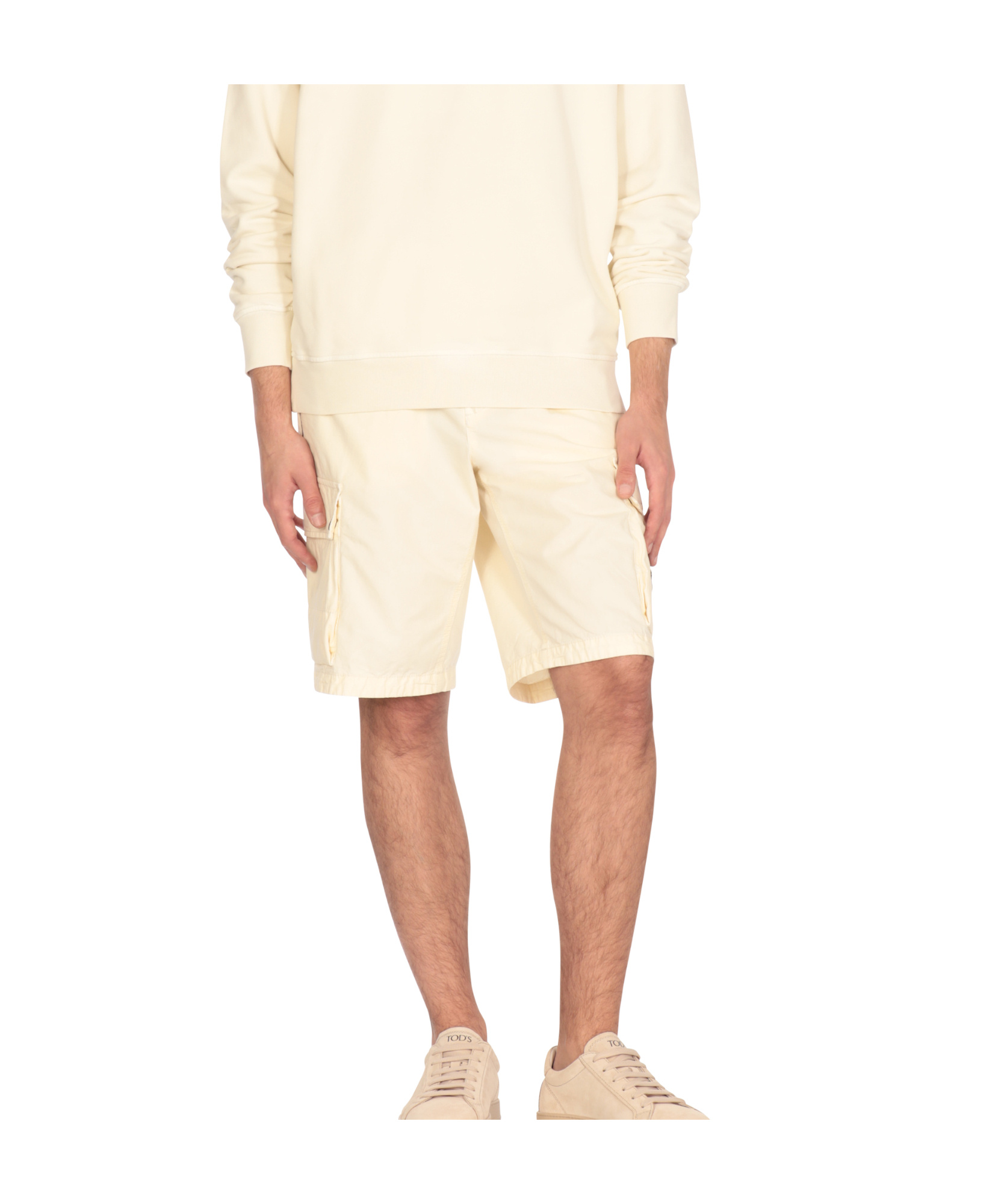Stone Island Compass Patch Bermuda Shorts In White