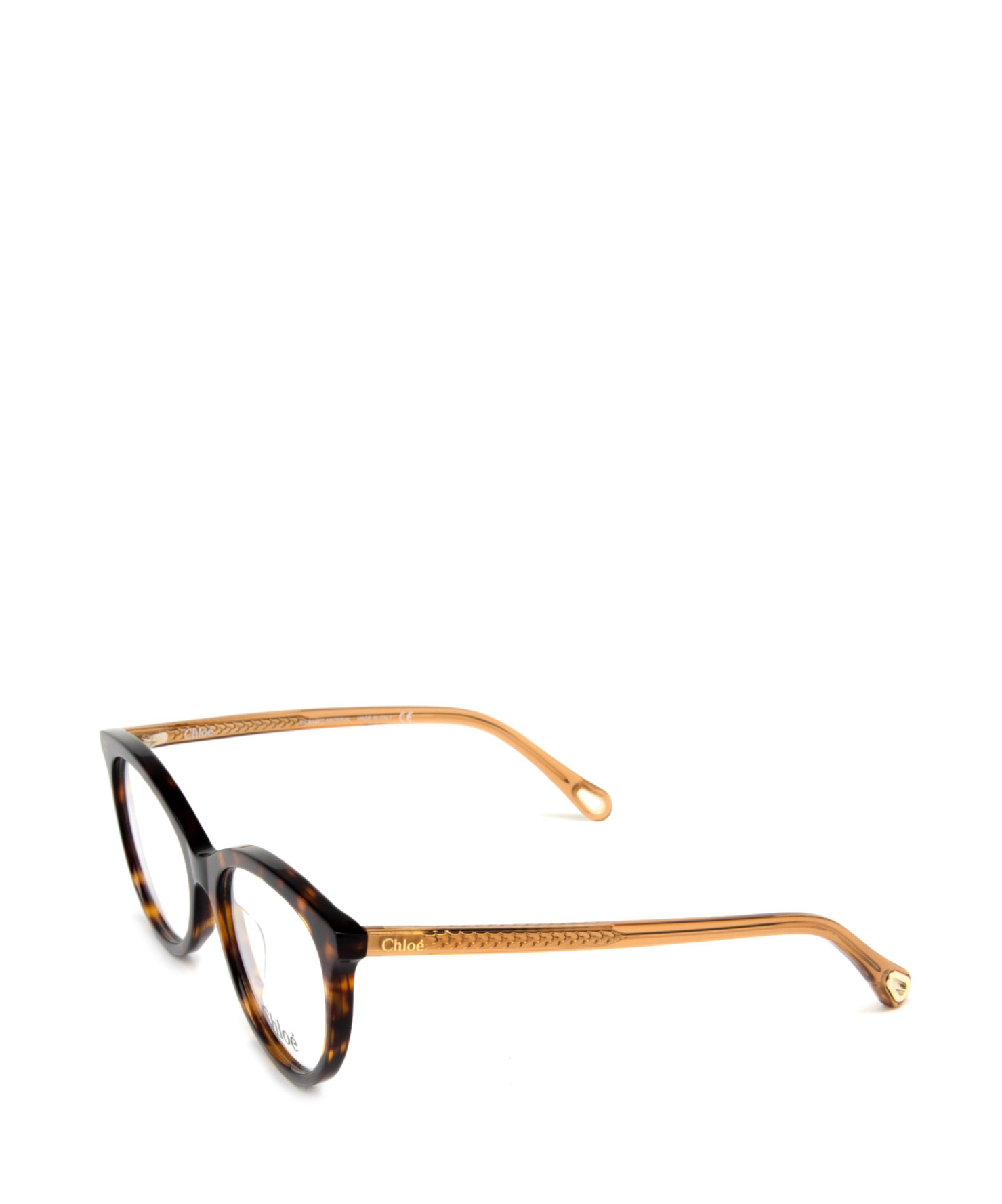 Chloé Tortoiseshell-effect Oval-frame Glasses In Black