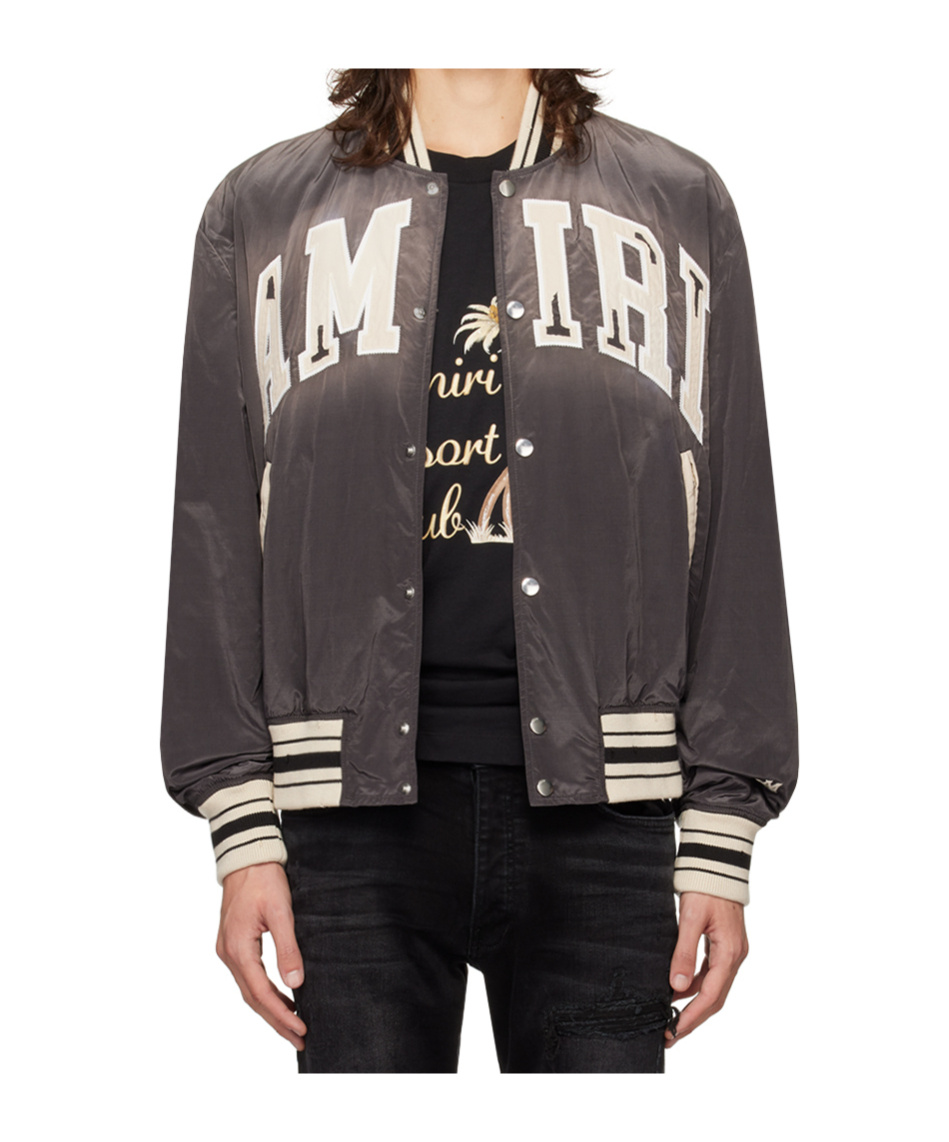 Shop Amiri Sun Faded Snap Casual Jacket In Black