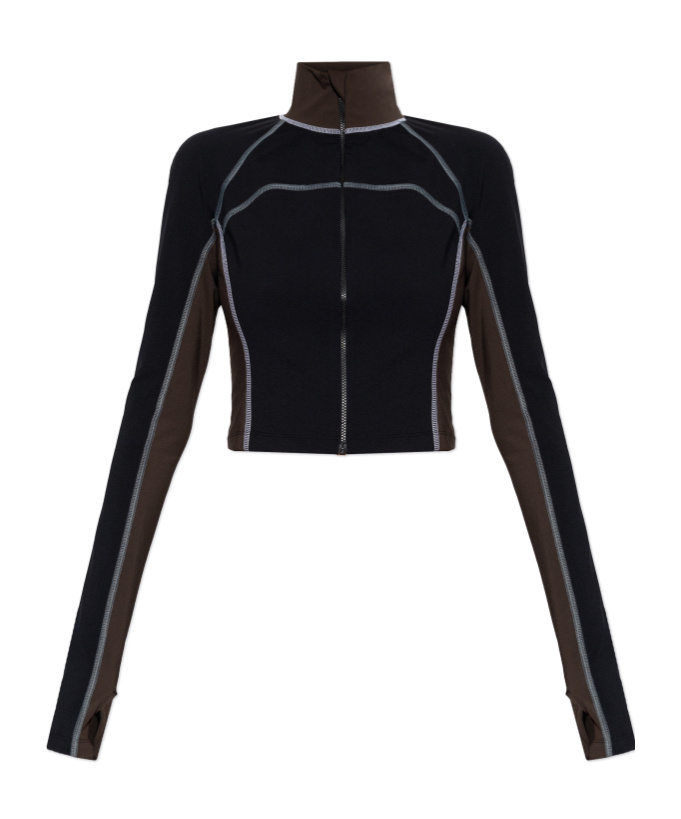 Fendi Long-sleeved Cardigan Top In Black