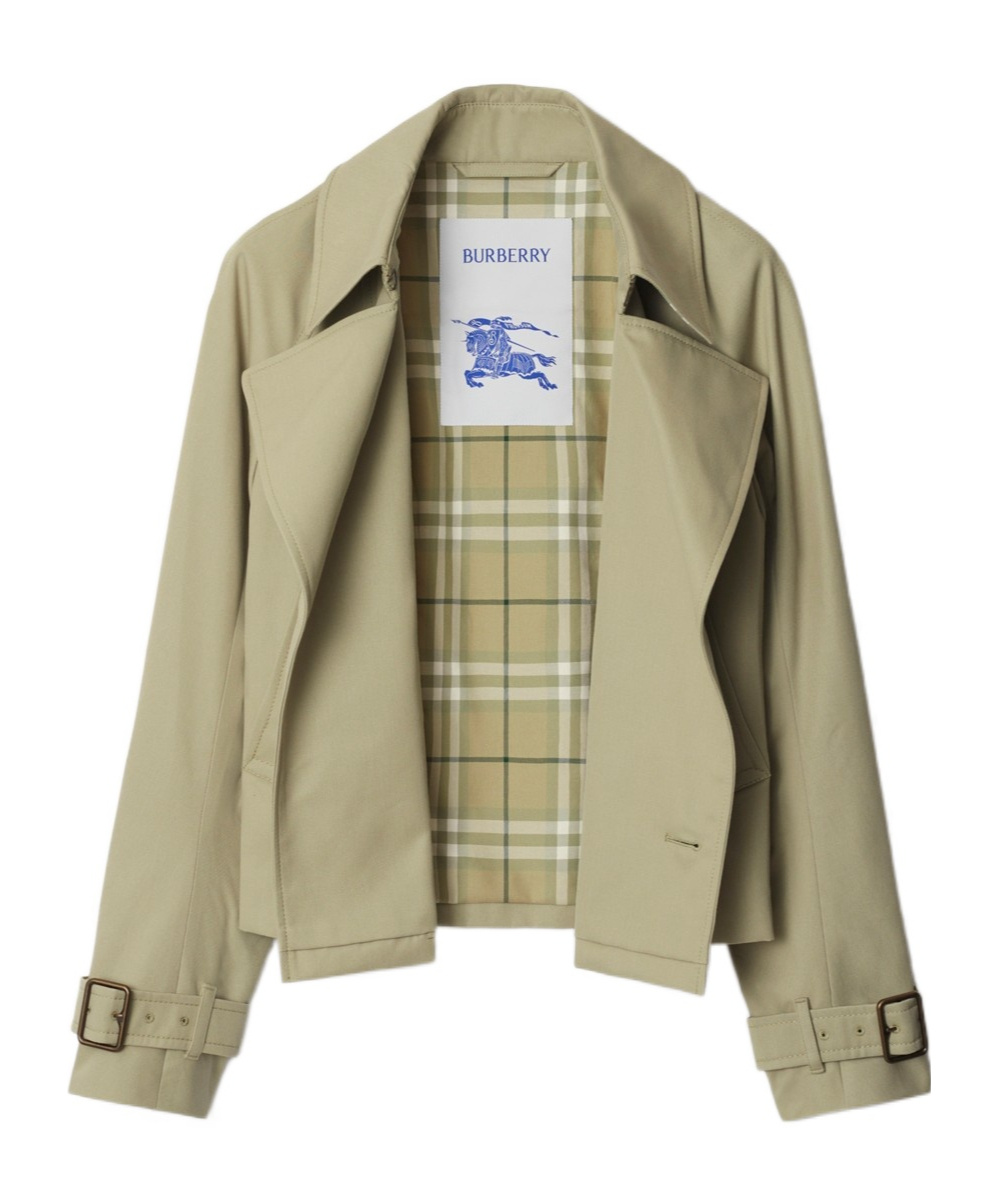 Shop Burberry Double-breasted Trench Jacket In Nude