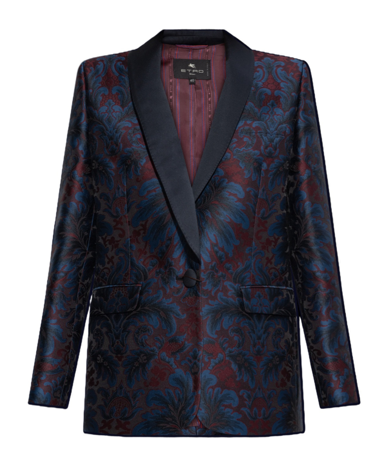 Etro Decorative Pattern Single-breasted Blazer In Blue