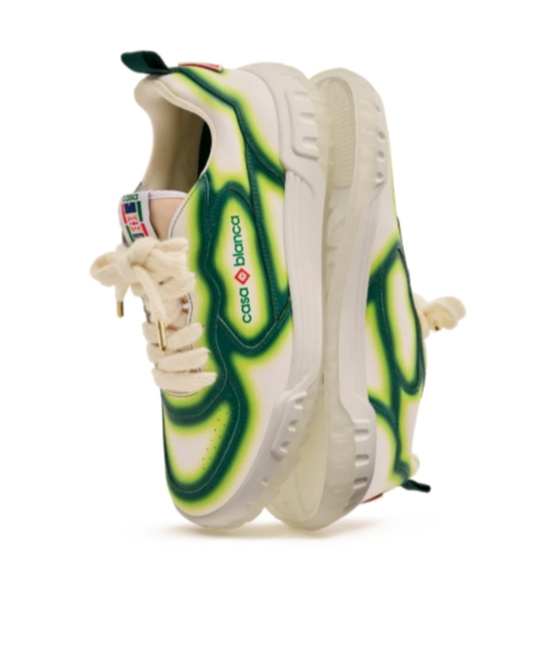 Casablanca Men's Court Green Fade Sneaker In Nude