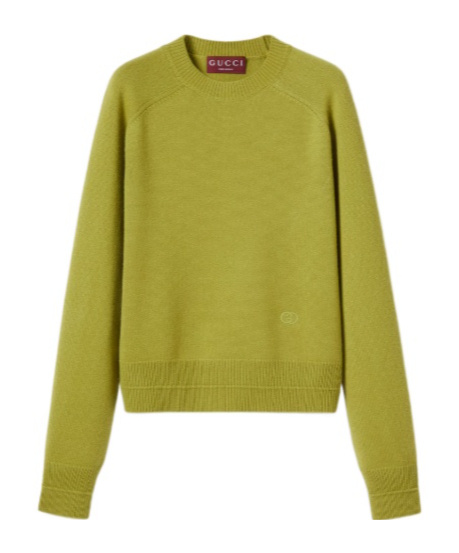 Gucci Wool Cashmere Sweater With Embroidery In Green