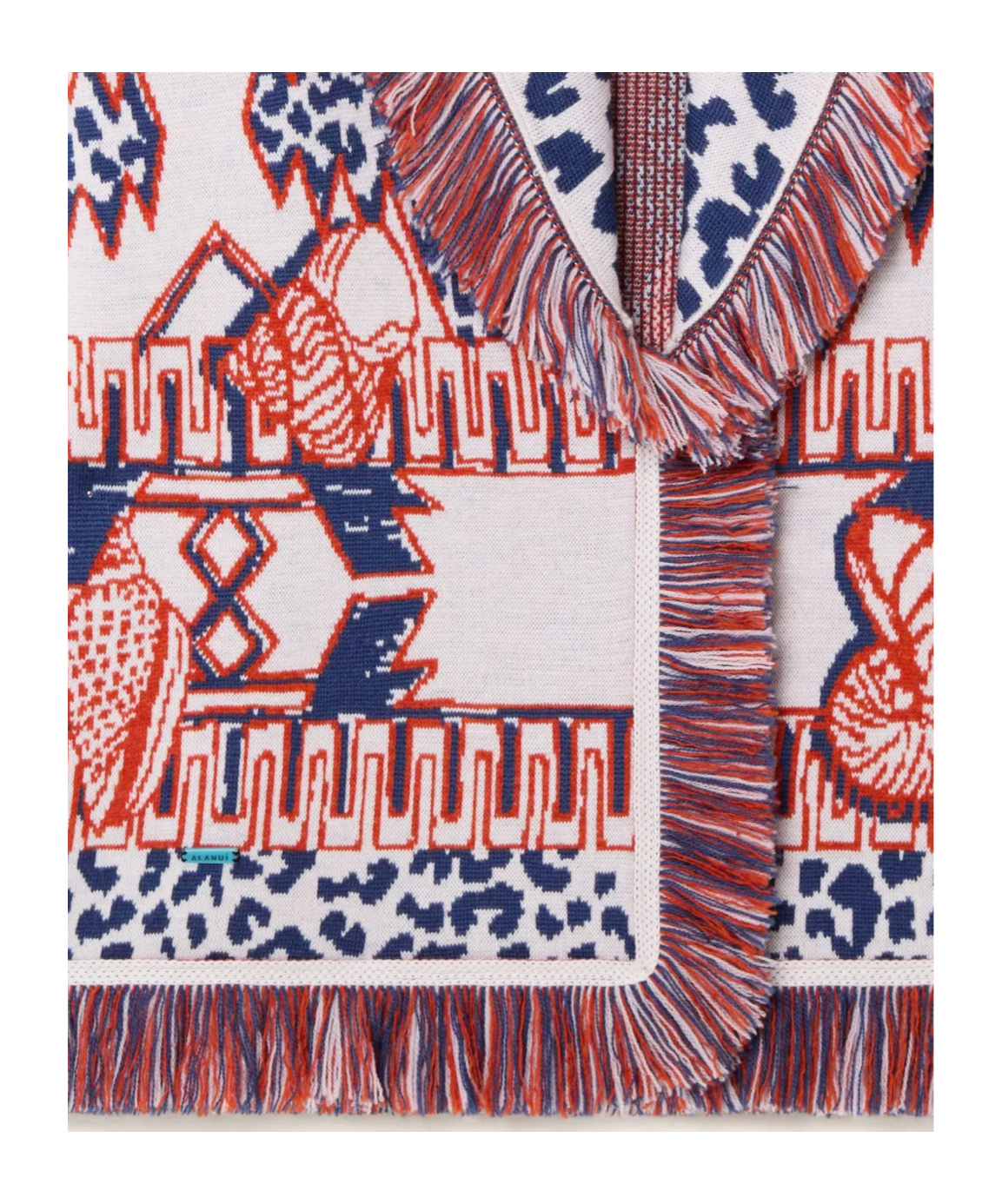 Alanui Knitwear Wrap With Fringed Shawl Collar In Multi