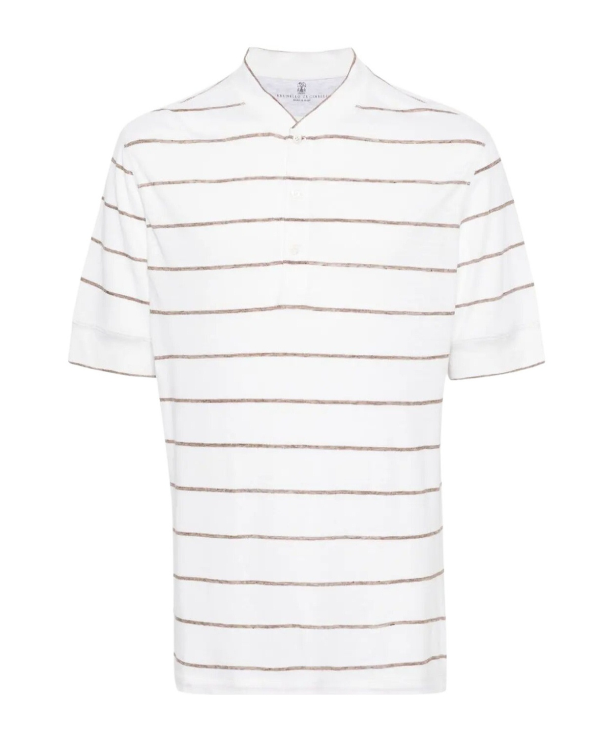 Brunello Cucinelli Striped Polo Shirt In White